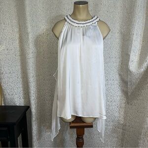 Kobi Halperin Women's White Sleeveless Silk Blouse Top, NWT Size Large